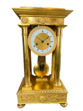 Exquisite Early 19th Century Empire Bronze Ormolu Large Portico Mantle Clock picture
