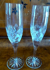 TWI BOHEMIAN CRYSTAL-CLEAR ETCHED DESIGN TOASTING FLUTES ORIGINAL LABEL picture