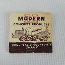 Modern Concrete Products Crane Rental Matchbook Match Box Vintage Matches picture