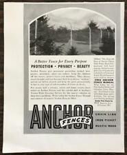 1939 Anchor Fences Baltimore MD Print Ad Protection Privacy Beauty picture