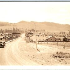 c1920s Hot Springs, MT Birds Eye RPPC Car Pioneer City Real Photo PC Mont. A137 picture