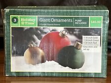 Holiday Time Set of 3 Giant Ornaments NEW Blow Up Inflatable Walmart picture
