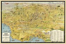 1932 Los Angeles Southern California Panoramic Sightseeing Map - 16x24 picture