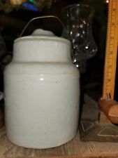 Primitive WESTERN STONEWARE No4 Lidded Jar Crock WEIR SEAL Monmouth Illinois picture