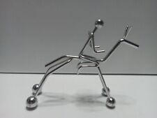 Vintage Mid Century Modern Modernist Metal Stick Figure Sculpture - Equestrian  picture