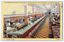 The Longest Lunch Counter In The World Los Angeles California CA Postcard picture