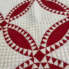 Old Red & White Handmade Quilt with Provenence picture