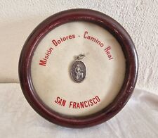 ST FRANCIS SILVER MEDAL. MISSION DOLORES. WITH FRAME AND CRYSTAL picture