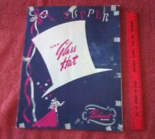 Rare 1943 Hotel Belmont Plaza Menu The Glass Hat Supper menu Vintage Collectible picture