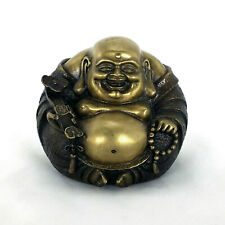Brass Sitting Happy Buddha Laughing Buddha Hotai Feng Shui Dont Worry be Happy picture