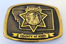 Vintage Deputy Sheriff KERN County California Belt Buckle Solid Brass Made USA picture