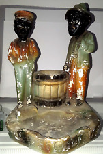 30'S MARX CHALKWARE A &A  RAREST LARGE HEAD ASHTRAY MATCH HOLDER I'SE REGUSTED picture