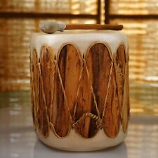 NATIVE AMERICAN TAOS PUEBLO HAND CRAFTED RAWHIDE DRUM BY F. MIRABAL 🪶 1993 picture