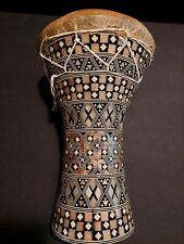 EGYPTIAN DOUMBEK / DARBUKA TABLA DRUM _ Wooden with Inlaid Mother of Pearl  12