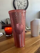 STARBUCKS TUMBLER STUDDED 24 OZ CORAL COLOR  picture