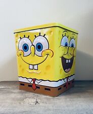 Large Vintage Spongebob Squarepants Popcorn Tin Metal Storage Container 10” picture