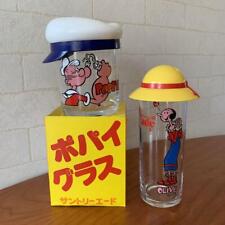 Vintage Popeye & Olive Glass Set of 2 Suntory Aid Novelty Glasses Japan Used picture