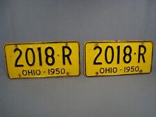 Nice Set of 1950 Ohio License Plates VTG. picture