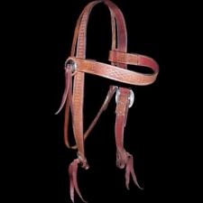 Calvin Allen Wide Basket Weave Leather Western Browband Training Work Headstall picture