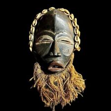 African Mask Wood Tribal Mask Vintage Hanging Mask Dan Tribe -9627 picture