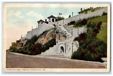 1915 Tower On West Terrace Entrance Stairs Lamp Kansas City Missouri MO Postcard picture