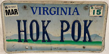Vanity HOKIE POKIE VIRGINIA TECH license plate University Hokey Pokey Cokey Song picture