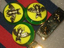 Gucci 3 buttons green yellow bees 23 mm dome BUTTON THIS IS FOR three picture