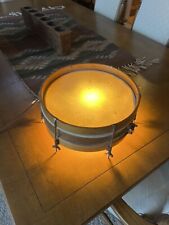 Antique Vintage Wood Snare Drum LAMP Wooden Drum MCM LAMP Decoration 12”x 4.5” picture