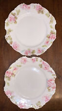 2 antique Prussia Pink Rose Plate 7.5” Scalloped Edge picture