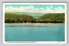 Berwick PA-Pennsylvania, Susquehanna River, Nescopeck Vintage c1934 Postcard picture