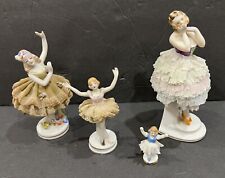 Antique Vintage Porcelain Lace Ballerina Dancing Figurines - Dresden? picture