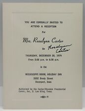Rosalynn Carter Signed 1979 Reception Invitation Card Presidential Re-election picture
