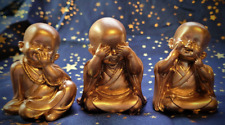 Adorable Little Buddhist Monks, Statue Set of Three picture