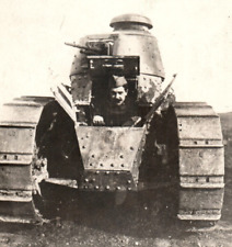 WWI Tank Soldier Machine Gun Renault Real Photo Postcard Rppc World War 1 picture