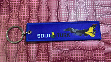 Turkish KEY CHAIN .. Air Force .. SOLO TURK wings badge .. keychain .. F16 picture