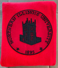 Vintage Northern Illinois University Red Wool Stadium Blanket 1950’s picture