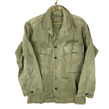 Vintage Us Military 13 Star Hbt Fatigue Shirt Jacket Size Small Green 40s 50s picture