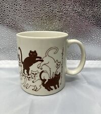 VINTAGE  TAYLOR & NG  1979 BROWN CATS ORGY COLLECTIBLE COFFEE MUG picture