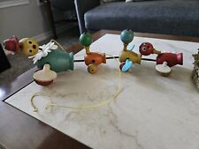 Fisher Price Wooden Pull Toy Mama Duck w/ 3 Babies 1956 Vintage Condition Issues picture