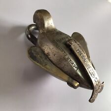 BRASS FIGURATIVE PADLOCK OR LOCK WITH KEY OLD OR ANTIQUE, Bird Shaped. picture