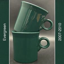 Fiesta HLC Evergreen Ring Handle Coffee Mug 2007-2010 2pc Set USA 3.5”tall 10oz picture