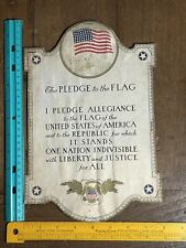 vintage Pledge of Allegiance wall hanger flag & shield Americana 48 stars n flag picture