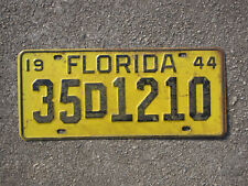 1944 Florida License Plate Chevy Chevrolet Ford 35D1210 Madison County FL FLA picture