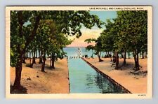 Cadillac MI-Michigan, Lake Mitchell, Canal, c1941 Vintage Souvenir Postcard picture
