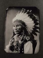 Sixth-Plate Native American Sitting Bull Son Indian Tintype C2437RP picture