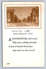 J98/ New Holland Ohio RPPC Postcard c1920 Main Street Stores Poem 383 picture