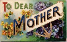 MOTHER'S DAY Large Letter Embossed Postcard 