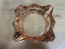 Vintage Art Deco Pink Star Glass Ashtray France picture
