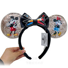 DisneyParks 100 Years Anniversary Sketchbook Ears Minnie Mouse Bow Headband Ears picture