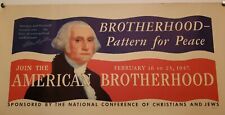 Vintage 1947 Poster National Conference Of Christians And Jews Pattern For Peace picture